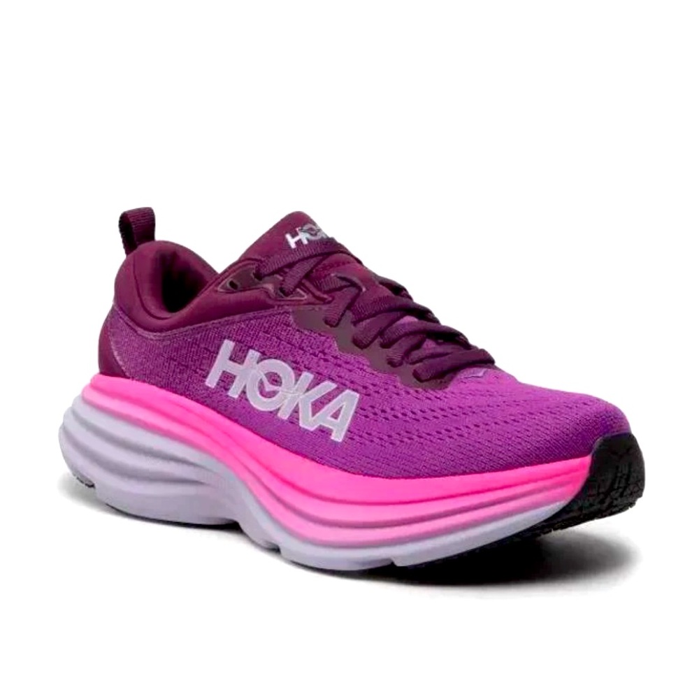 Hoka Women's Bondi 8 Running Shoe HOKA ONE ONE PINK HOKA PURPLE HOKA